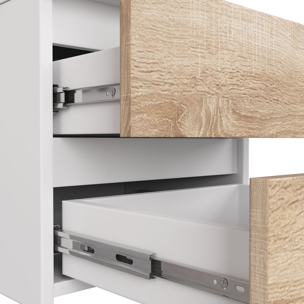 Nachttisch AKORD CL3 Weiß mit 3 Schubladen Front Produktbild 4