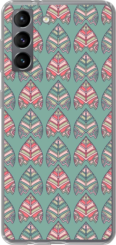 MuchoWow Handyhülle Schutzhülle Hülle für Telefoonhoesje Samsung Galaxy S21 Muster - Tribal - Retro Silikon Softcase Handy Hülle - Softcase