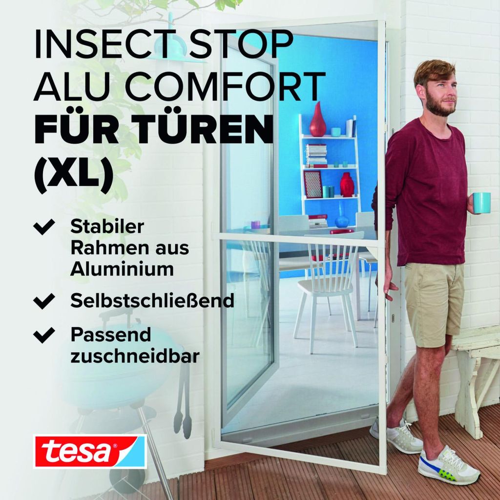 Tesa Fliegengitter-Tuer INSECT STOP weiß 1.2 x 2.4 m Produktbild 