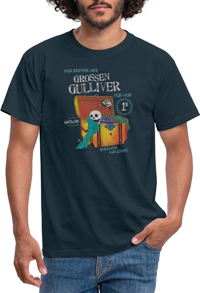 Spreadshirt Die Drei Fragezeichen Und Der Sprechende Totenkopf Männer T-Shirt, 4XL, Navy