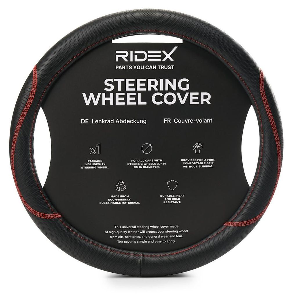 RIDEX 4791A0003 Lenkradbezug Rutschfest Ø37-39cm Schwarz Produktbild 