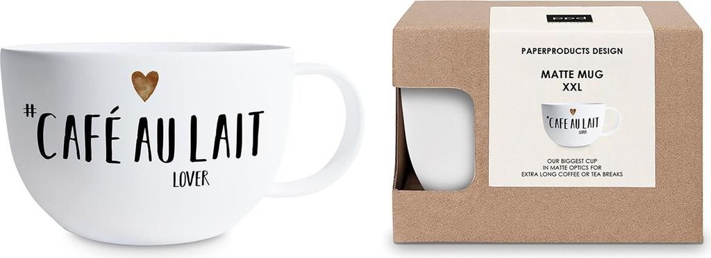 PPD Café au lait Lover Matte Mug XXL, Tasse, Kaffeetasse, Becher, New Bone China, 550 ml, 162702128