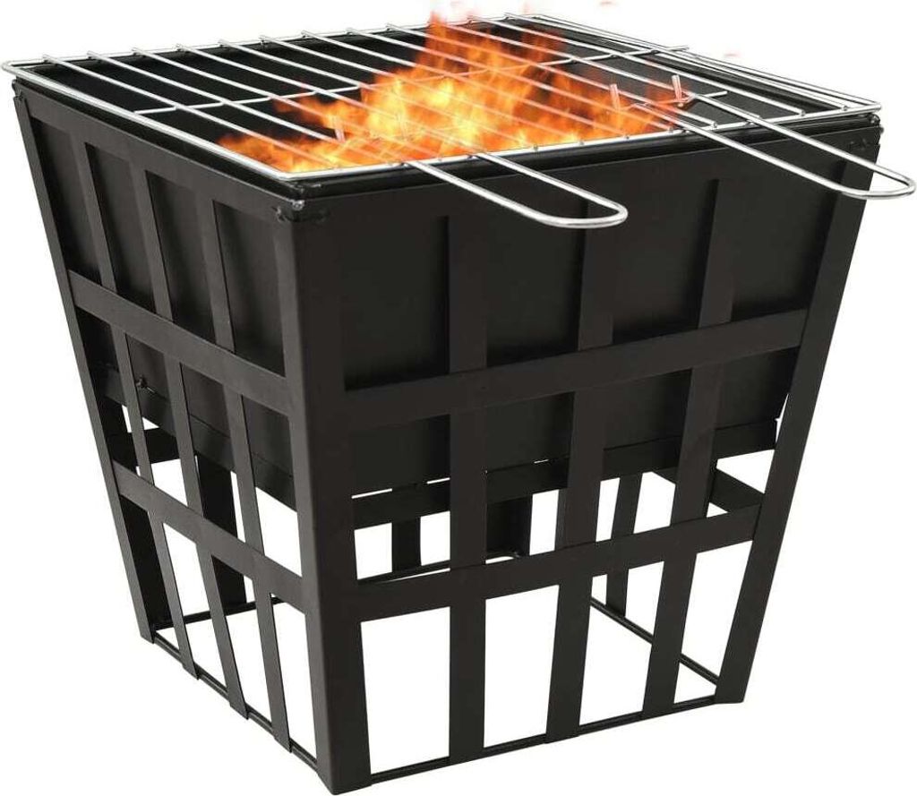 Möbel 2-in-1 Feuerstelle und Grill 34x34x48 cm Stahl    - Produktbild 