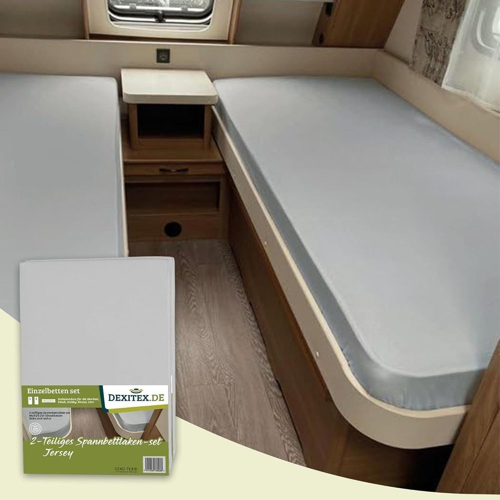 Dexitex Spannbettlaken 2er Set – Einzelbetten & Längsbett Produktbild 