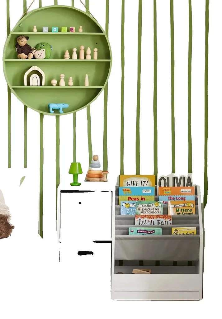 Organisateur de livres blanc pour coin lecture enfant - Format 60cm Compact