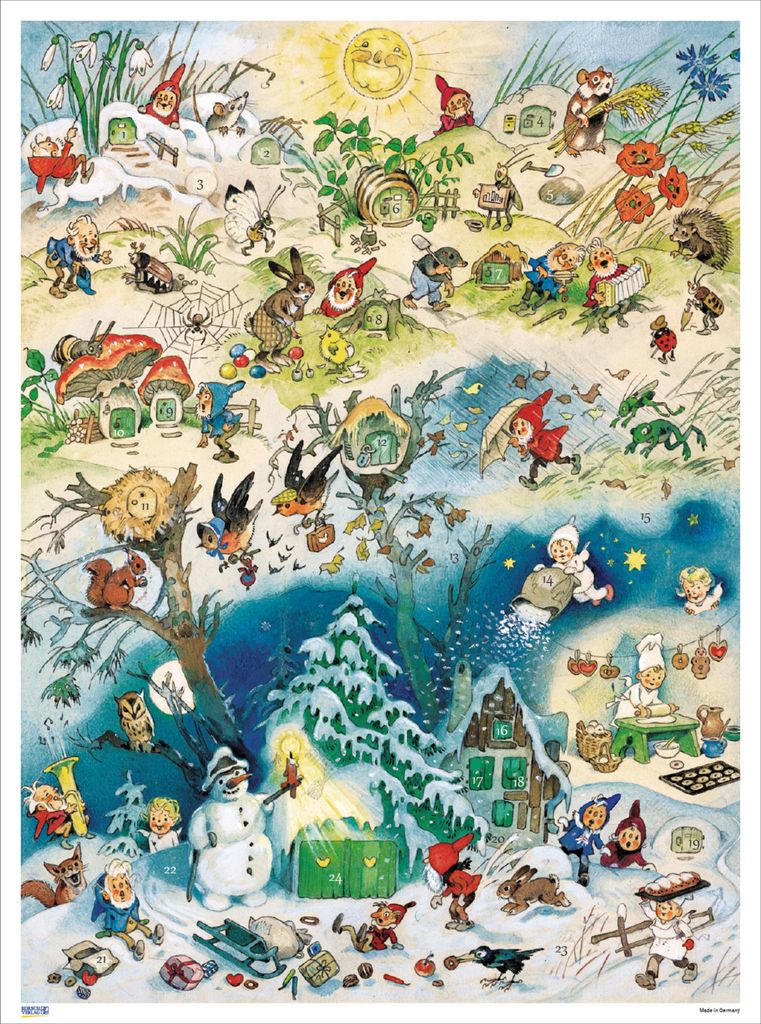 Adventskalender 'Vier Jahreszeiten' 29 x 39 cm