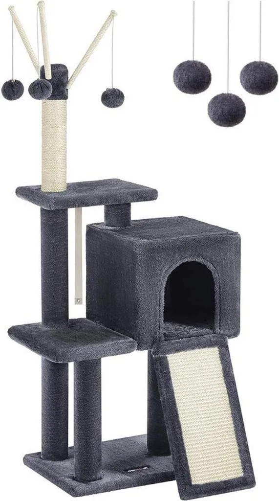 Arbre à chat multiniveaux gris PCT143G01 - Aire de jeux intérieure