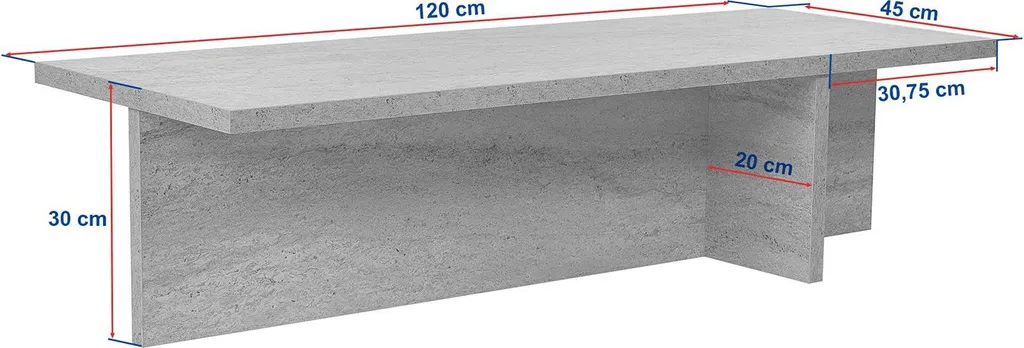 Table Basse Marmorito Chêne Marron 120x45 cm : Stable et Facile à Monter