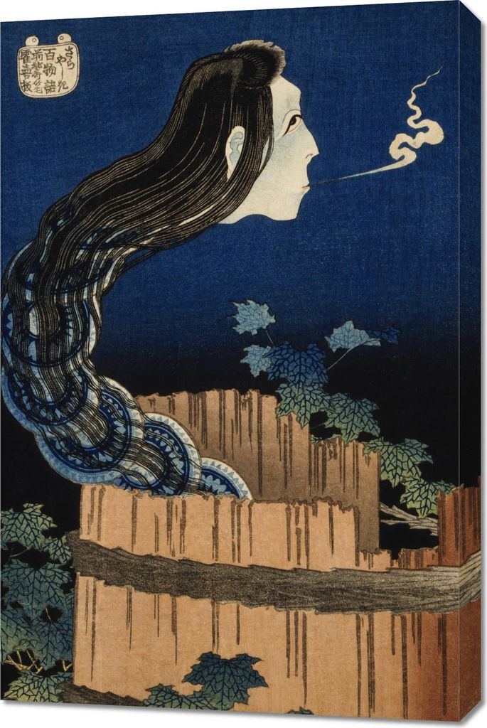 Bild 60x90cm The Plate Mansion, Hokusai Japanisch Vintage für das Wohnzimmer