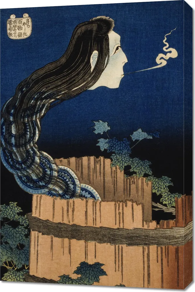 Stampa Fine Art Hokusai The Plate Mansion 60x90 - Quadro Ukiyo-e Tela