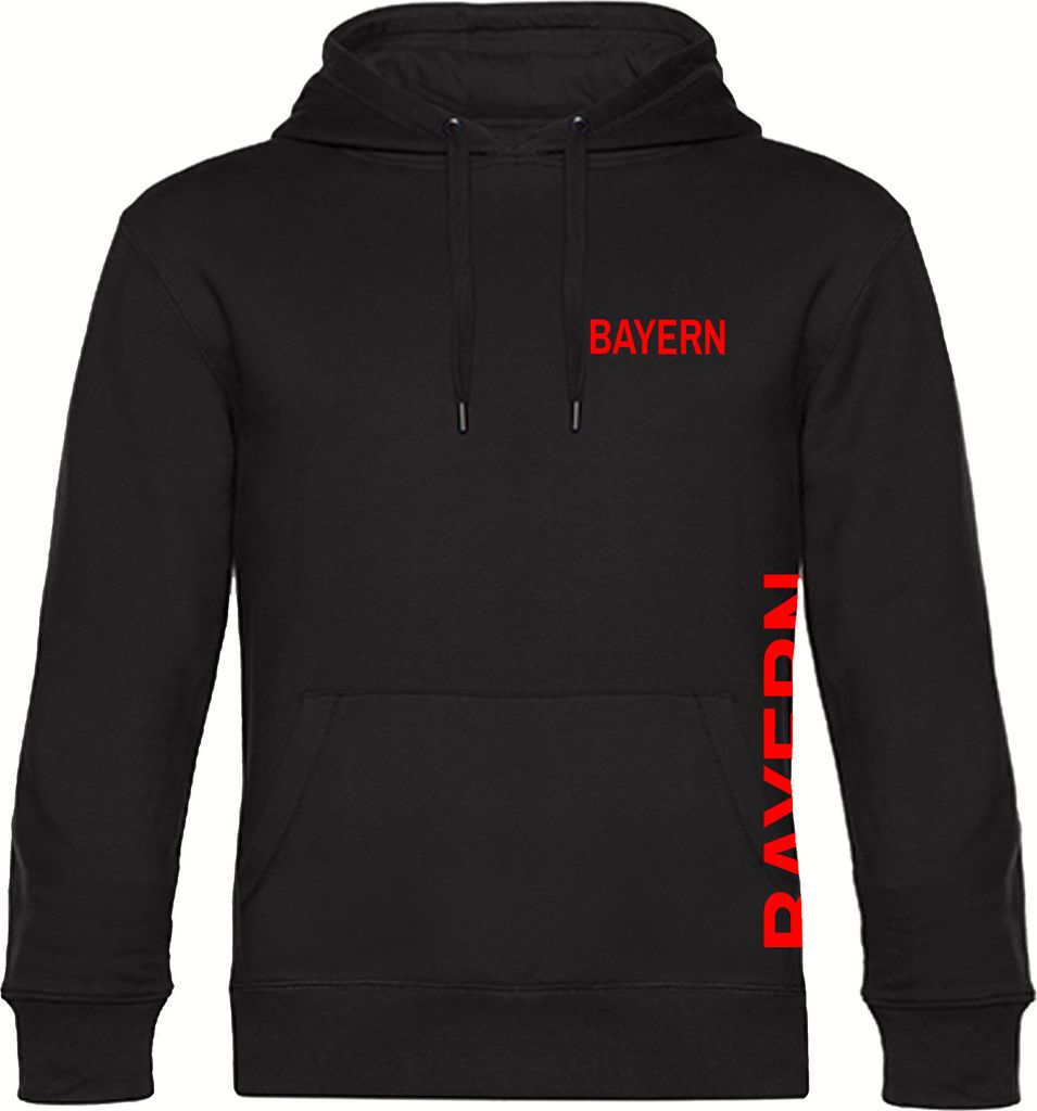 multifanshop Kapuzen Sweatshirt - Bayern - Brust & Seite, schwarz, Größe XXL