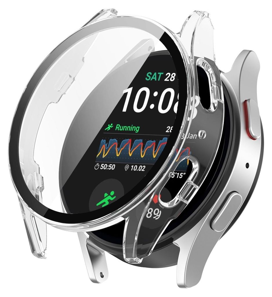 Für Samsung Galaxy Watch 7 40mm Kunststoff PC Smart Watch Hülle + Schutz Hart Glas Transparent
