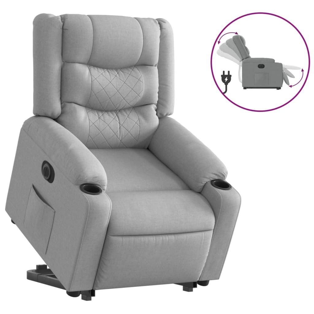 vidaXL Relaxsessel mit Aufstehhilfe Elektrisch Hellgrau Produktbild 