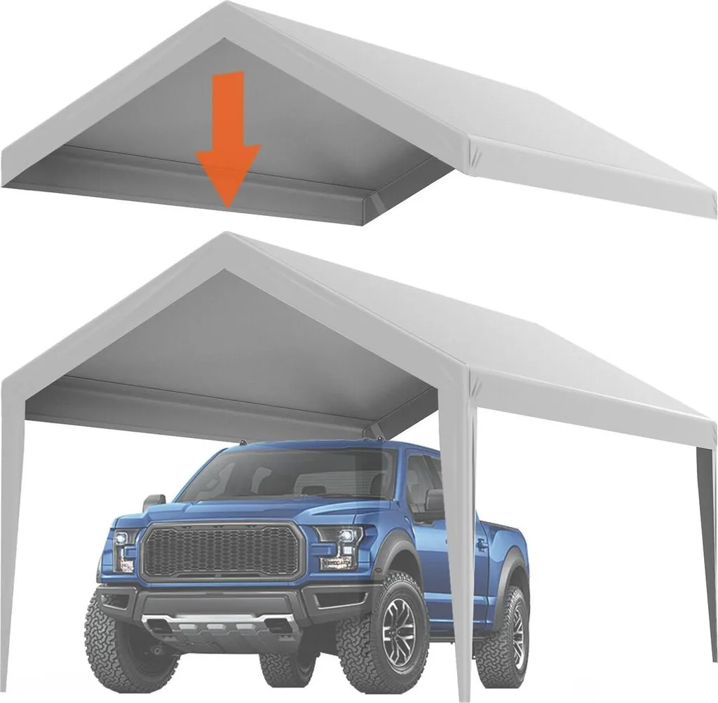 Bâche de rechange 6x3m pour abri voiture : réparez votre garage grise