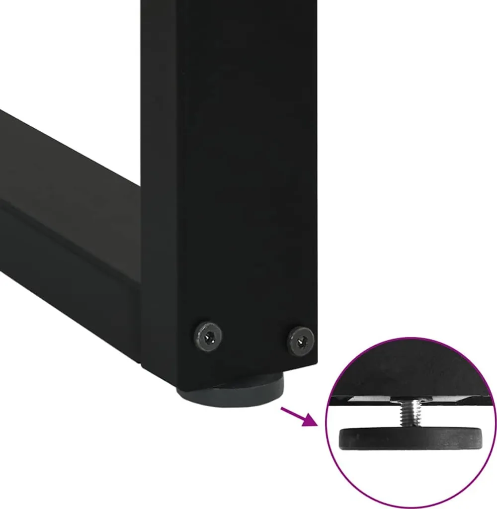 vidaXL Gambe Tavolo a U 2 pz Acciaio Nero 70x72-73 cm | Stile Industrial - 7