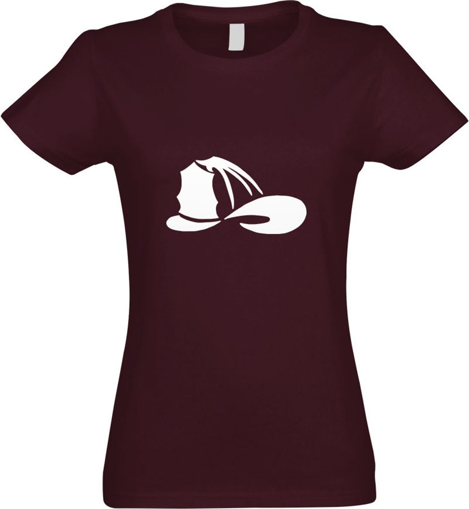 Kiwistar - T-Shirt tailliert - Damen - Burgund - Feuerwehrhelm - Einsatz - mit Motiv Bedruckt - Funshirt Design - Sport - Freizeit - Damen - XL