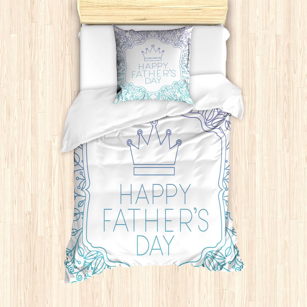 ABAKUHAUS Vatertag Bettbezug, Vibrant Blätter- Entwurf, Milbensicher Allergiker geeignet mit Kissenbezügen, 135 cm x 200 cm - 80 x 80 cm, Dunkle ...