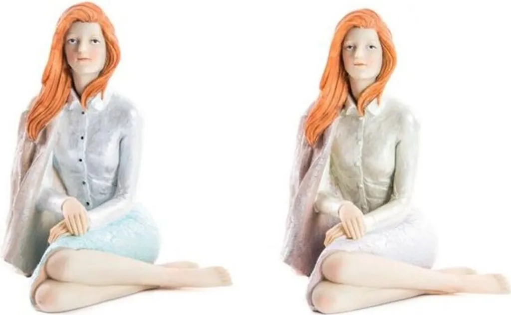 Décoration de Table Romantique : Set de 2 Figurines Femmes en Résine DKD