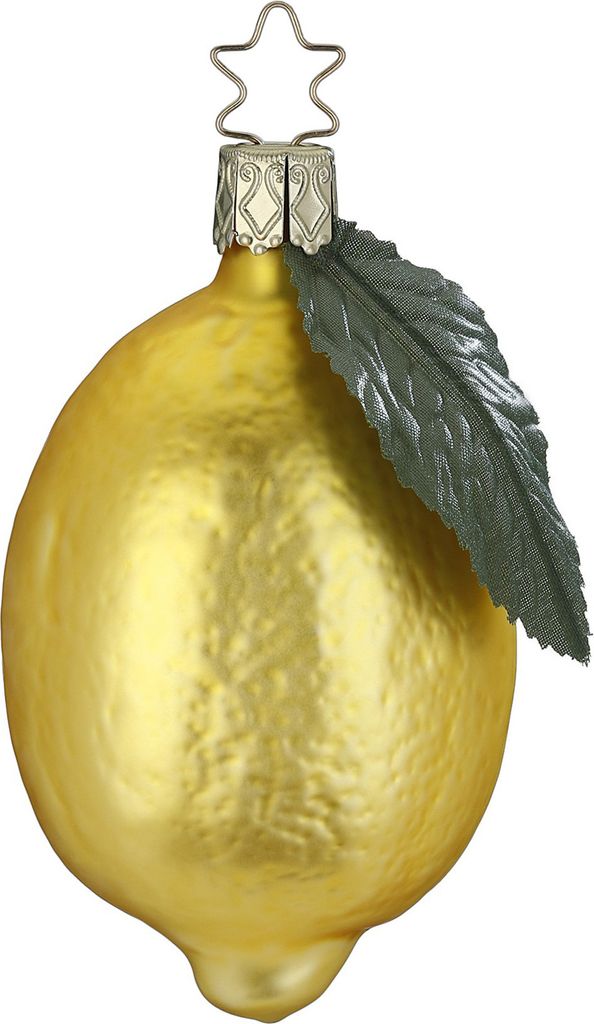 Christbaumschmuck Glas Zitrone 8,5cm Gelb / Grün