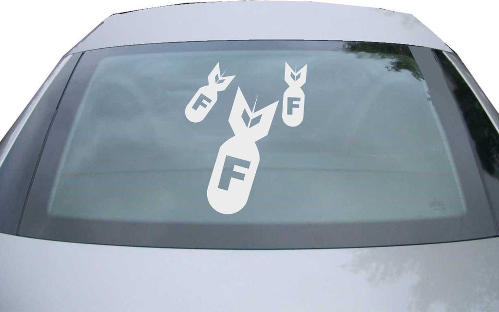 Indigos UG - Aufkleber Heckscheibe & Motorklappe DE2224 - silber - 600x480 mm - Dropping F - Bombs - Auto Scheiben Fenster Heckklappe Tuning Racing...
