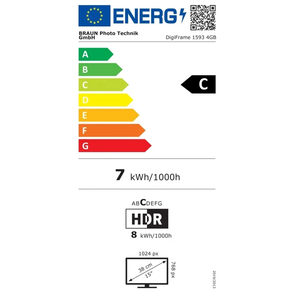 Braun DigiFrame 1593 Écran 15 Pouces Haute Résolution 4 Go Interne - 5