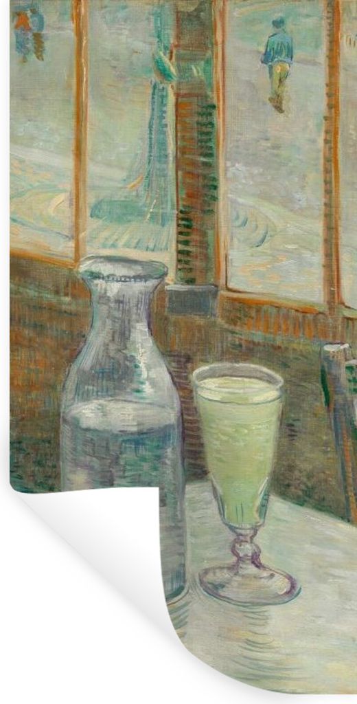 MuchoWow Wandtattoo Wandsticker Wandaufkleber Couchtisch mit Absinth - Vincent van Gogh 40x80 cm Selbstklebend und Repositionierbar - Repositioni...
