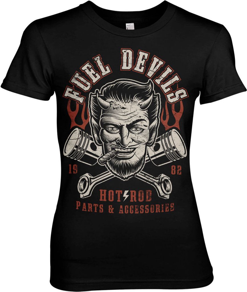 Fuel Devils Satans Pistons Girly Tee - X-Large - Black