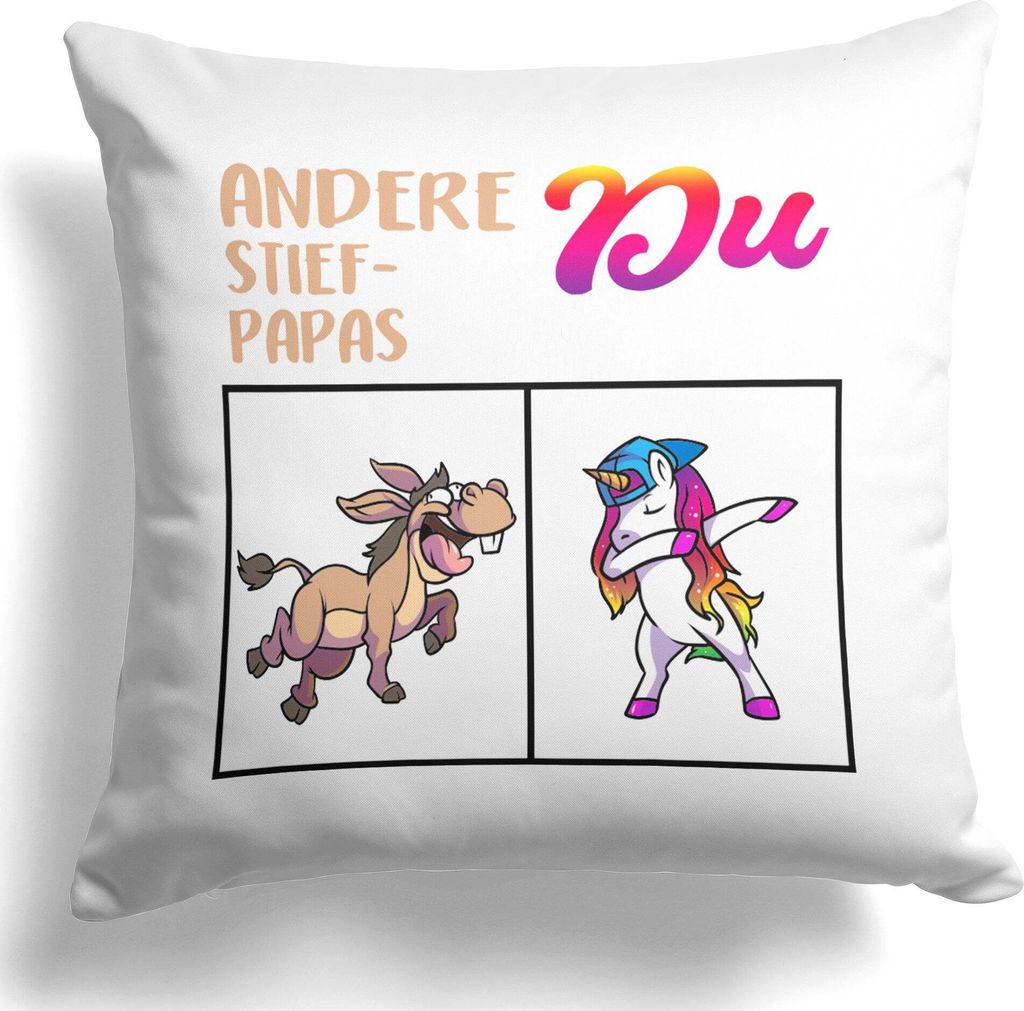 22Feels Stiefvater Geschenk Vatertag Geburtstag Bonus Papa Stiefpapa Kissen Deko Männer Herrentag Dekoration Patchwork Wohnaccessoires Wohnzimmer ...