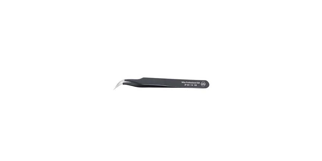 Wiha Präzisionspinzette 7a Spitz, gebogen, rund, fein 120 mm 32335 (32335)