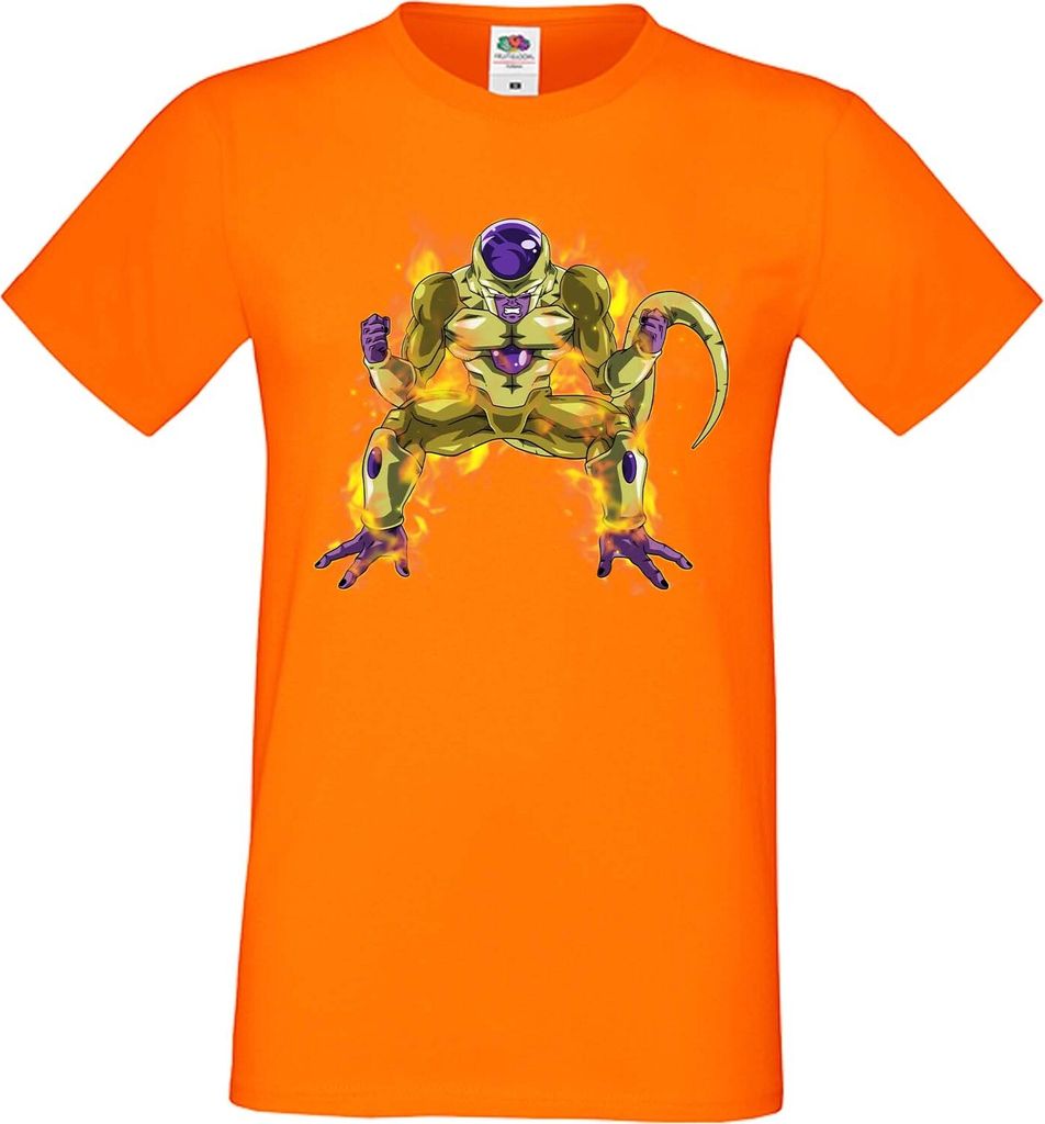 Herren T-Shirt Anime Manga Dragon Anime Manga Ball Z 09 Yellow Frieza, Man M / Orange