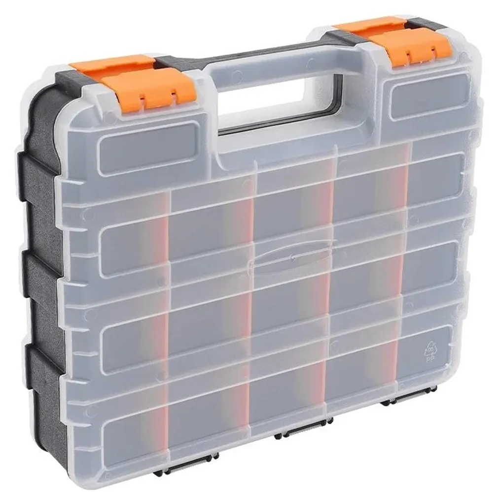 Coffret de tri pour vis et accessoires 34 zones réglables transparent