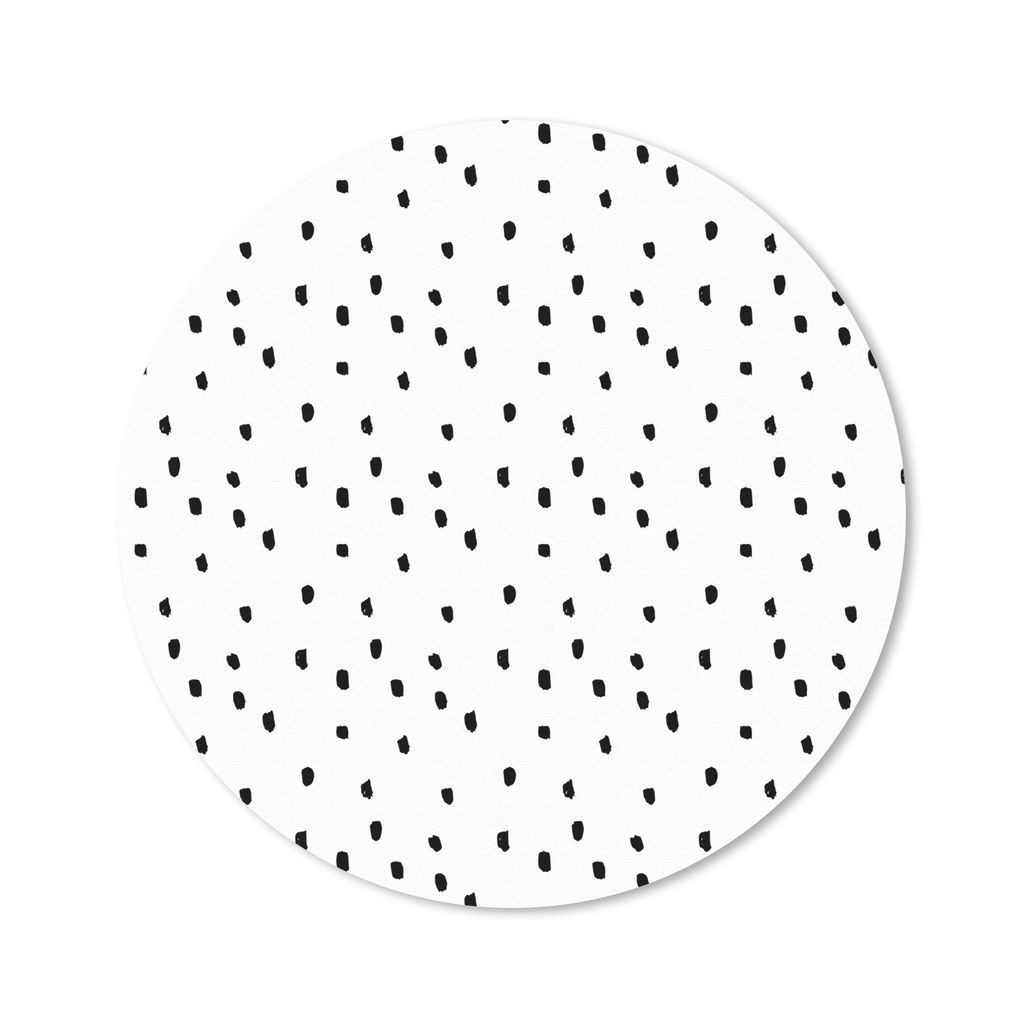 MuchoWow Mauspad Mousepad Schwarz - Punkte - Design - Weiß 50x50 cm - Mousepads - Maus Mat - Pad - Mausunterlage - Vinyl
