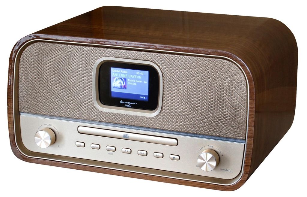 Soundmaster DAB970BR, Czarny, Drewno, 1 dysków, Taca, 30 W, Zdjęcie produktu 
