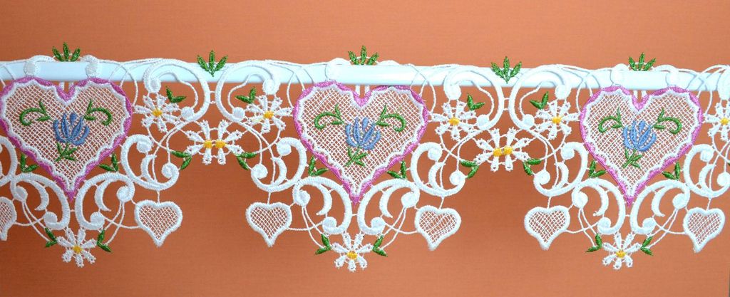 1 Teil Stangendekoration Kurzgardine Bavaria 12 cm x 16 cm (HxB)