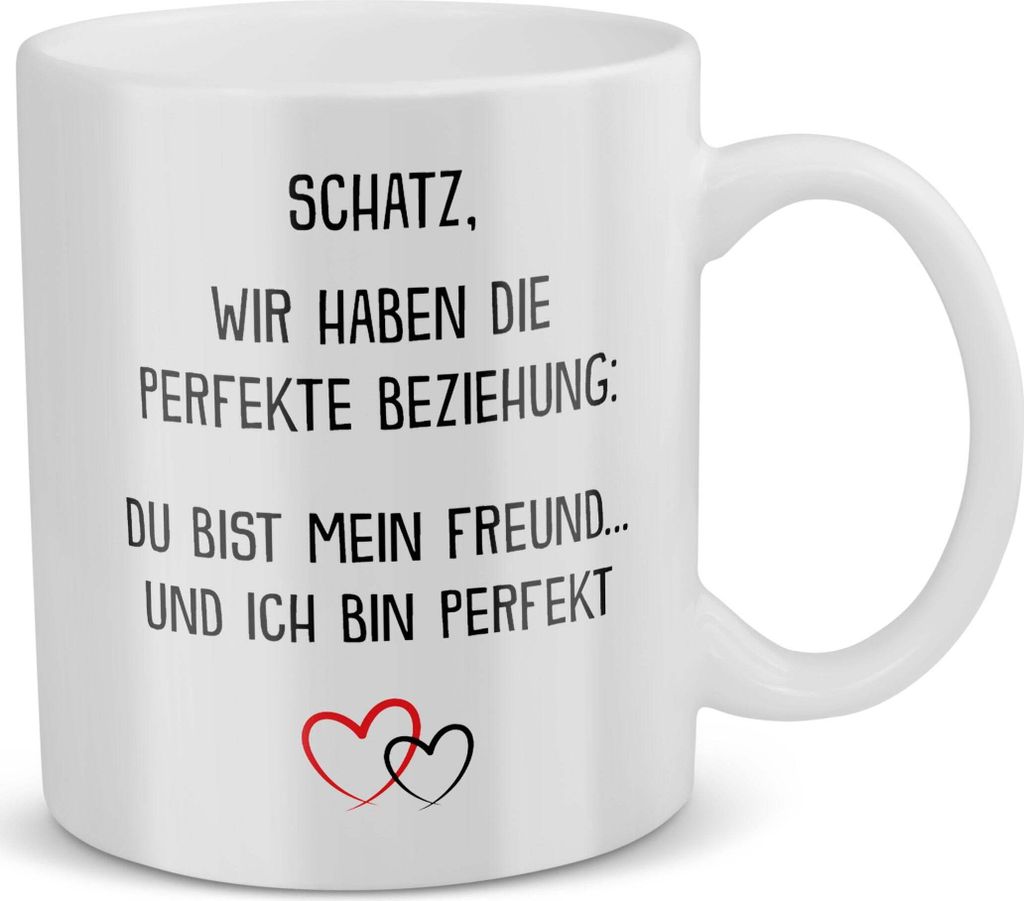 22Feels Freund Geschenk Jahrestag Tasse für Ihn Geburtstag Valentinstag Männer 1 Jahr Weihnachten Liebe Paar Beziehung Kaffeetasse Haferl