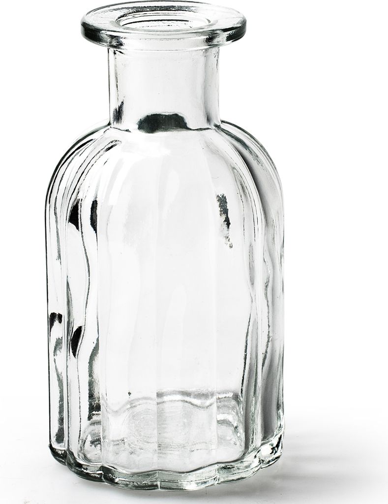 6 x Vasen aus Glas in geriffelter Optik, klar H 10,5 cm - Ø Produktbild 