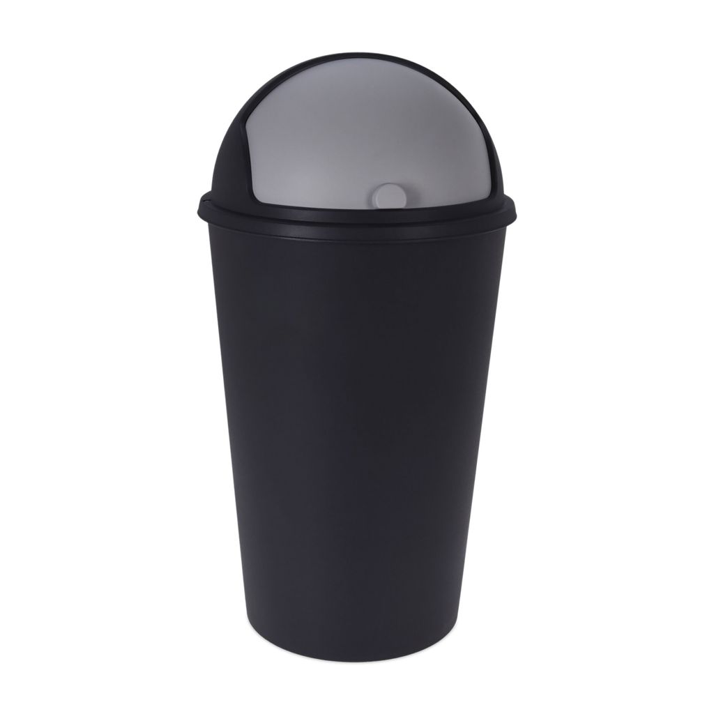 XL Abfalleimer mit Schiebedeckel - 25 L / schwarz - Runder Produktbild 