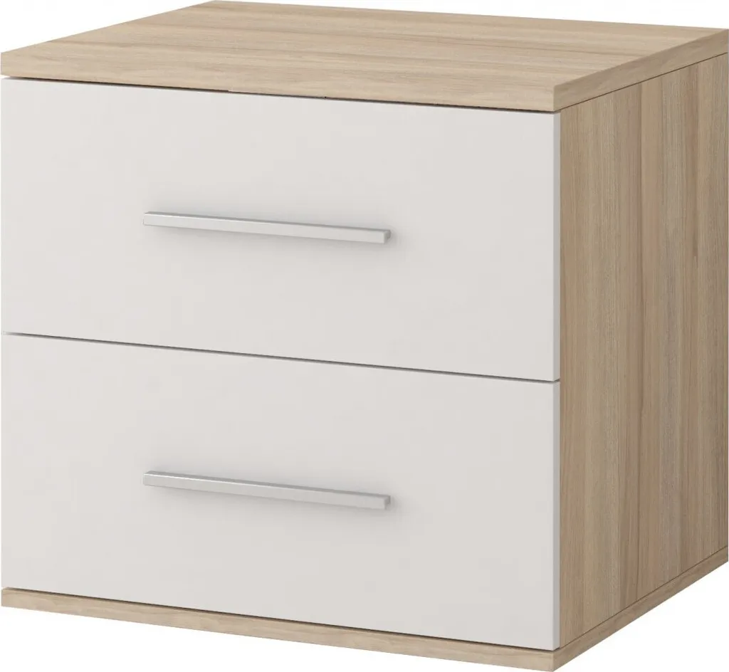 Mobiletto Notte OLEG Rovere Sonoma e Bianco - Eleganza Pratica