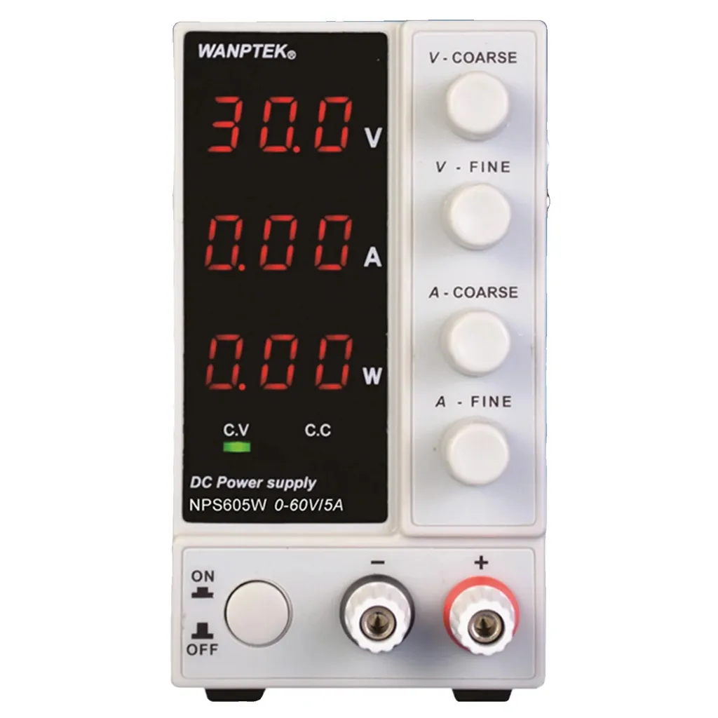 Alimentatore DC 60V 5A Bianco - Regolabile ad Alta Precisione + USB 5V