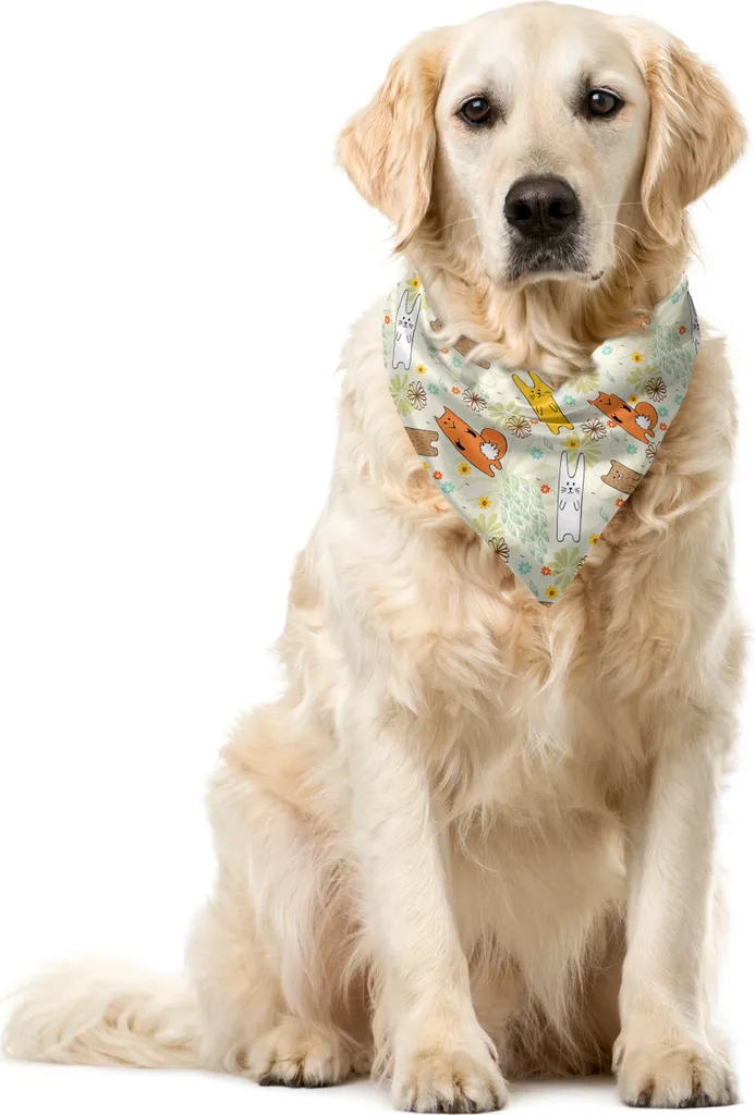 Bandana Pet ABAKUHAUS 55x55 cm - Design Animali del Bosco Multicolor