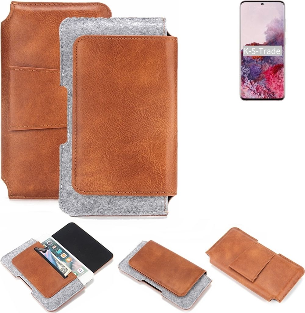 K-S-Trade Handyhülle Schutzhülle kompatibel mit Samsung Galaxy S20 Exynos Gürteltasche Holster Gürtel Tasche Smartphone Tasche Handy Hülle Pol...