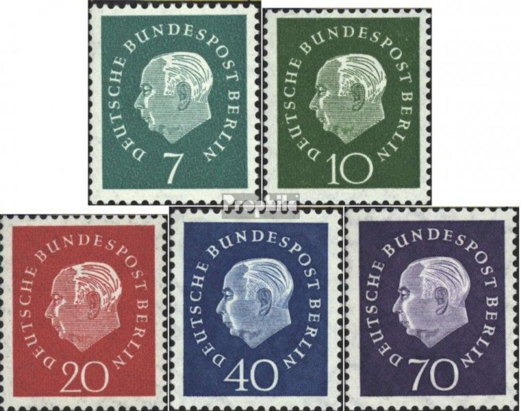 Briefmarken Berlin (West) 1959 Mi 182-186 (kompl.Ausgabe) gestempelt Heuss