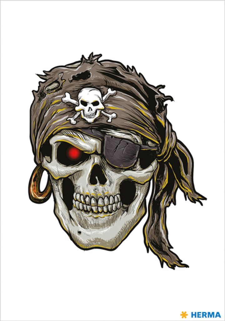 Herma FASHIONLine CLASSIC Piraten-Tattoo XXL Schwarz Größe XXL