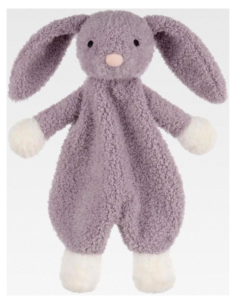 Kuscheldecke Kaninchen lila Hase, weiche Sicherheitsdecke und Schmusetuch für Babys, Plüsch Schnuffeltuch, Beruhigungstuch für Jungen und Mädch...