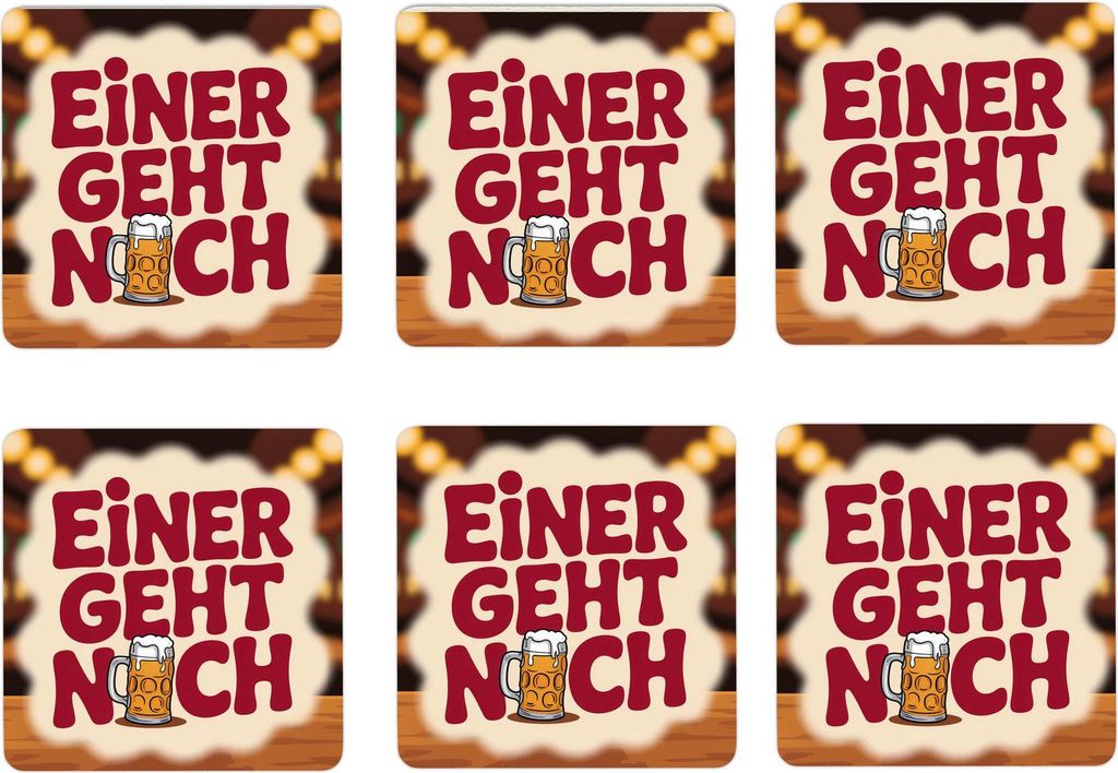 Einer geht noch 6er Set Untersetzer aus Holz