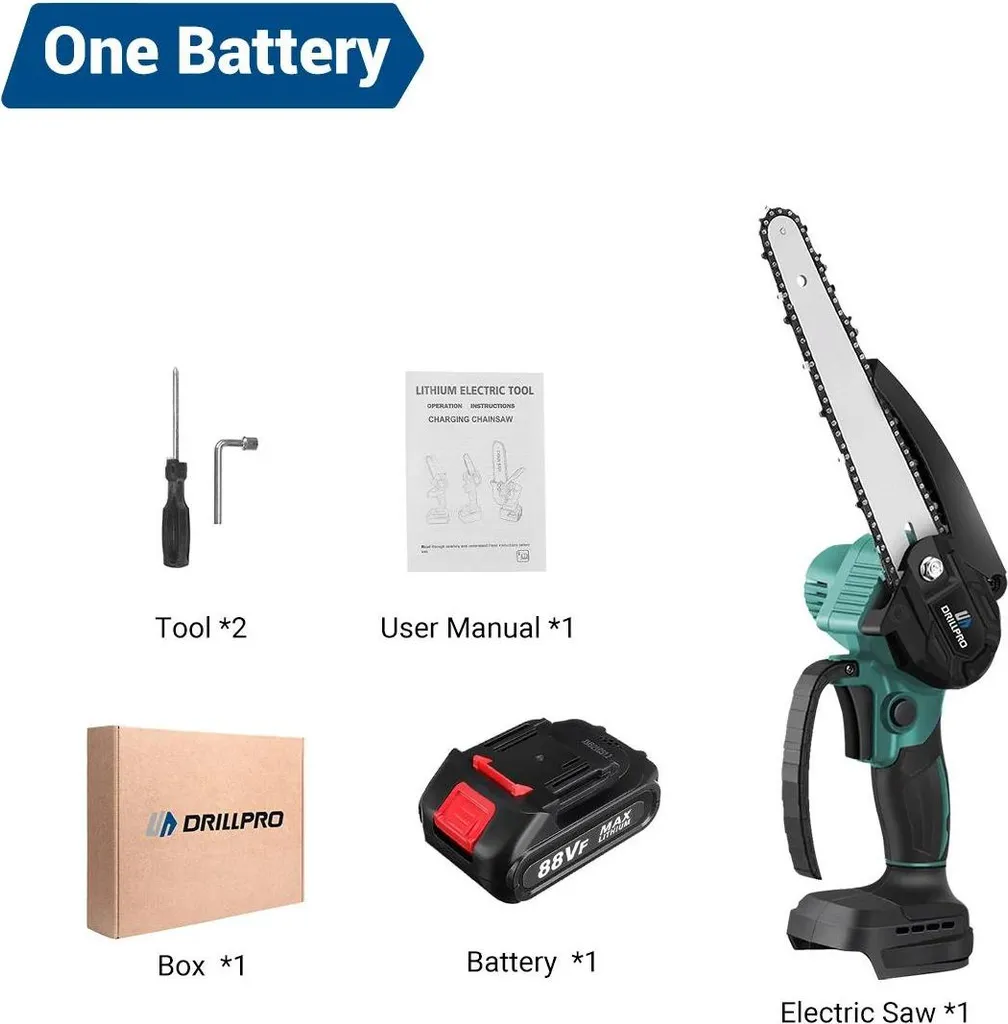 Coupez vos branches sans effort : Mini tronçonneuse 18V moteur brushless