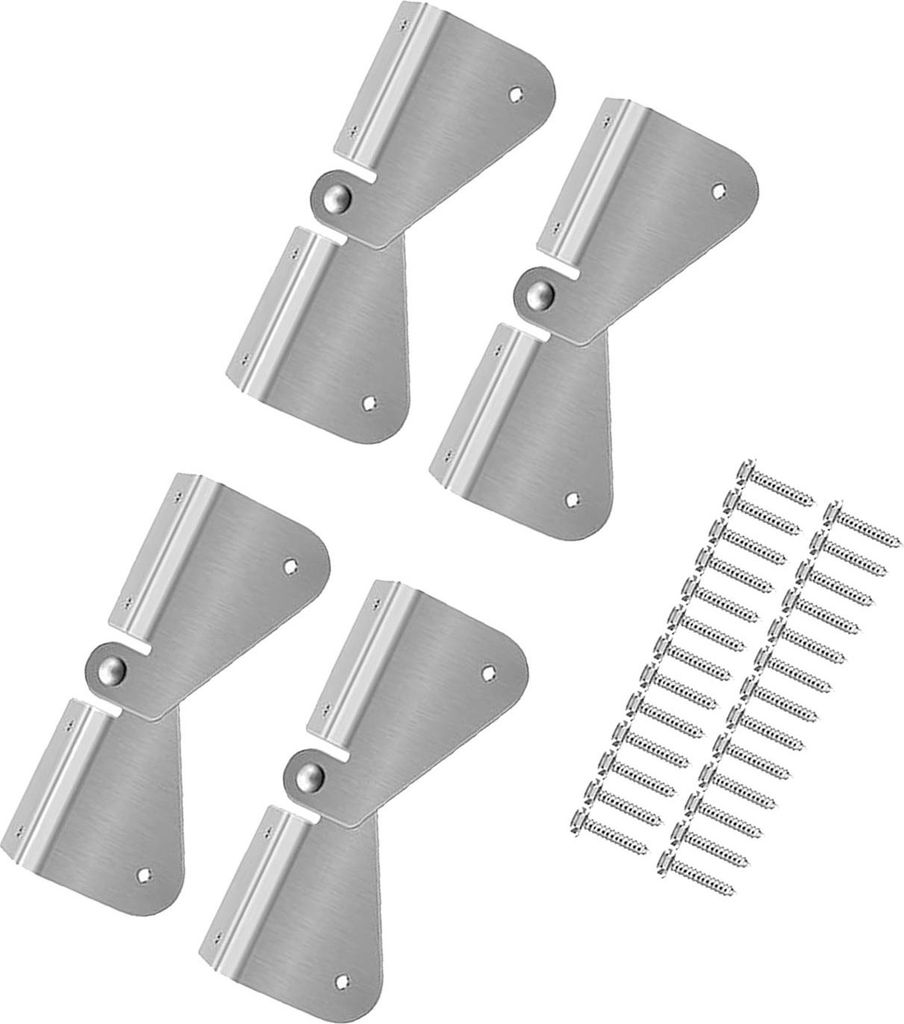 4 Sets Dachrinnen-Fallrohrverlängerungsscharniere aus Edelstahl, Klappscharniere für rechteckige und quadratische Fallrohrverlängerungen