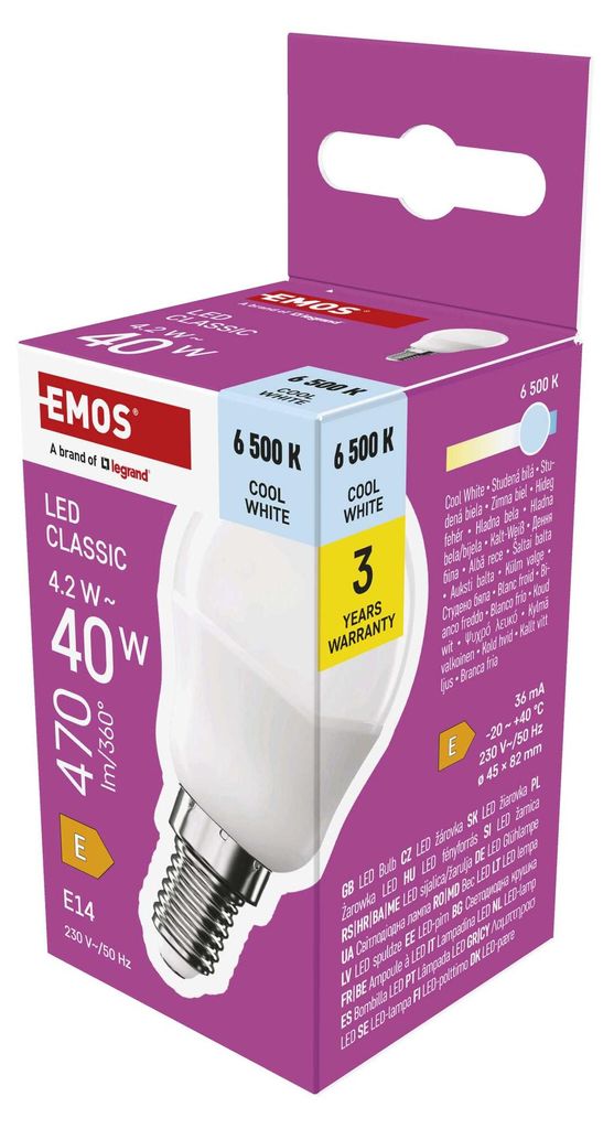 LED Lampe Classic Mini Globe / E14 / 4,2 W (40 W) / 470 lm / Kalt-Weiß
