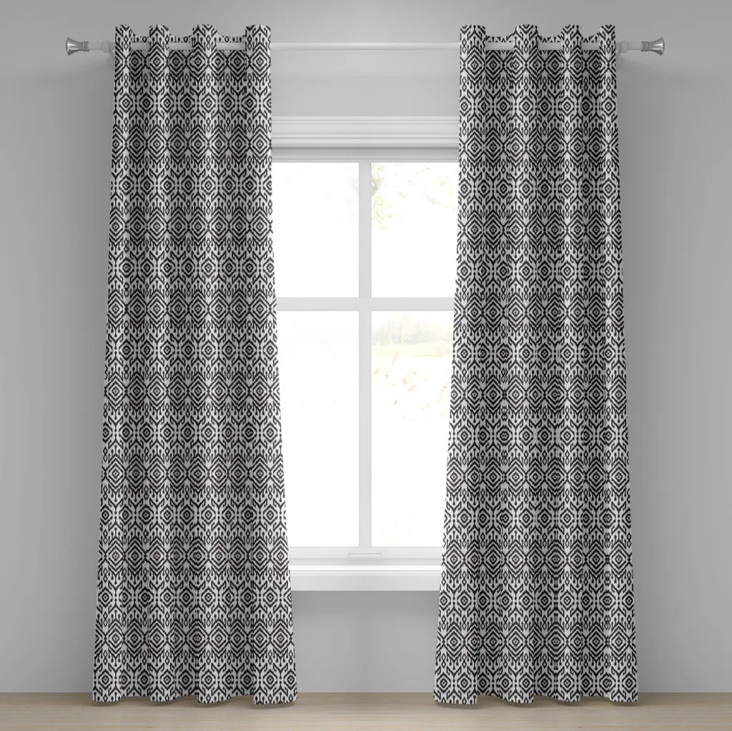 Rideau facile à installer pour cacher le vis-à-vis motif noir et blanc