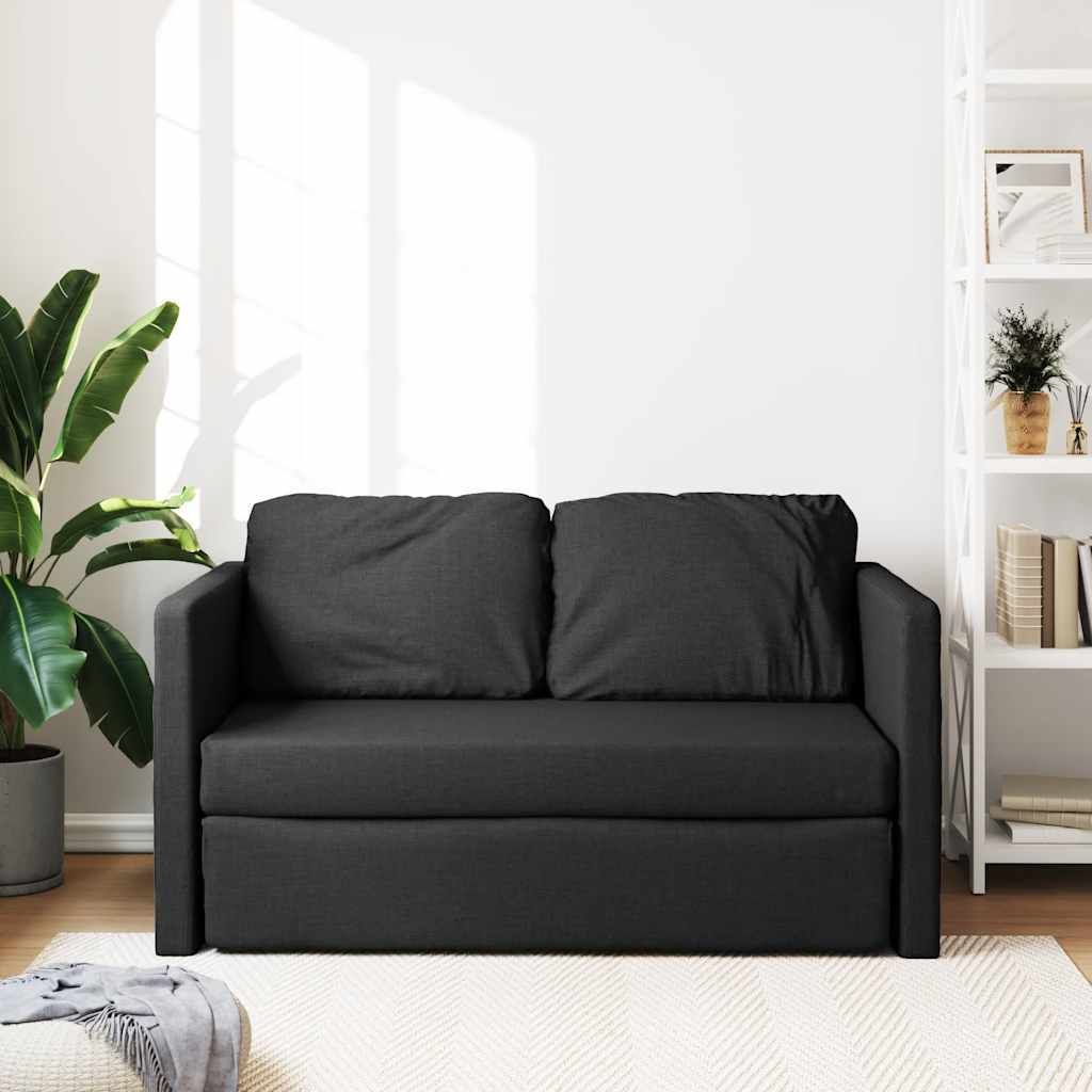 vidaXL Bodensofa mit Schlaffunktion Schwarz 112x174x55 cm Produktbild 7